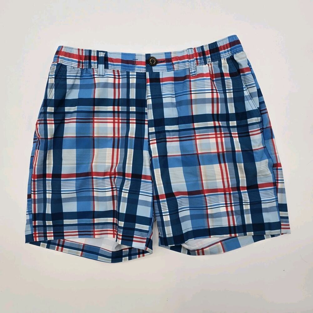 Chubbies Shorts Men Medium 6 Inch Red Blue Plaid Boxer Shorts Lined Everywear